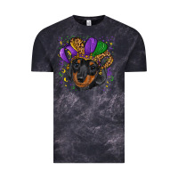 Cloud Black mardi gras hat dachshund puppy Vintage Tee - RanaPortraitStore