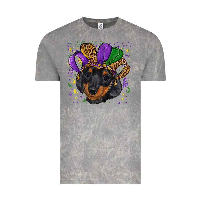 Mardi Gras Hat Dachshund Puppy Vintage Tee by RanaPortraitStore | Teevron