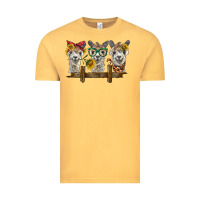 Vintage Mustard 3 alpacas Vintage Tee - BarkalooDesign