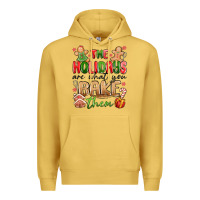 Antique Gold the holidays are what you bake them Premium Hoodie - MaliasSmallBusiness
