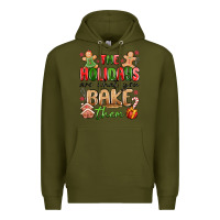 Army Green the holidays are what you bake them Premium Hoodie - MaliasSmallBusiness