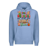 Colony Blue the holidays are what you bake them Premium Hoodie - MaliasSmallBusiness