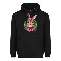 Black western leopard and flowers easter bunny Heavyweight Hoodie - Jasminsmagicworld