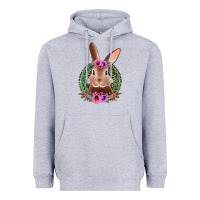 Heather Grey western leopard and flowers easter bunny Heavyweight Hoodie - Jasminsmagicworld