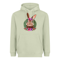 Matcha western leopard and flowers easter bunny Heavyweight Hoodie - Jasminsmagicworld