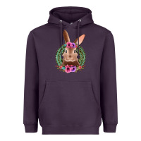Plum western leopard and flowers easter bunny Heavyweight Hoodie - Jasminsmagicworld