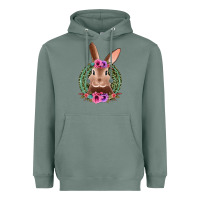 Sage western leopard and flowers easter bunny Heavyweight Hoodie - Jasminsmagicworld