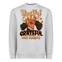 Heather Grey Thankful grateful and Blessed black man sneakers Heavyweight Sweatshirt - RanaPortraitStore