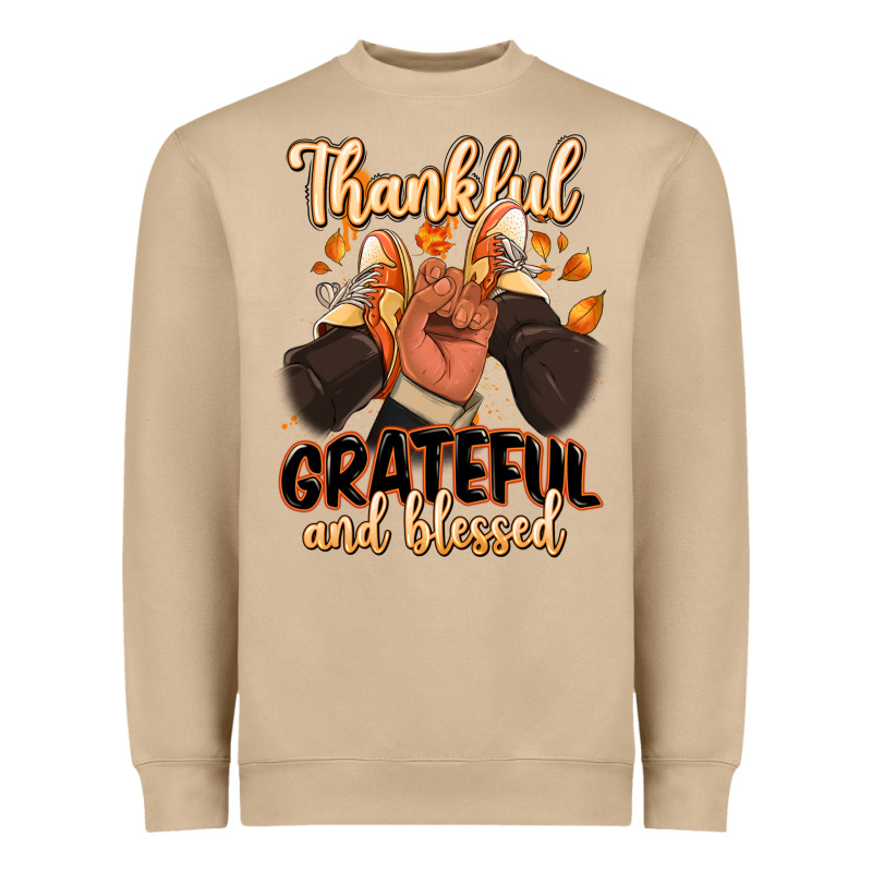 Thankful Grateful And Blessed Black Man Sneakers Heavyweight Sweatshirt by RanaPortraitStore | Teevron