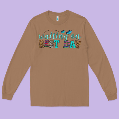 Waiting On Rest Day Long Sleeve Tee Designed By Hra Design Shop