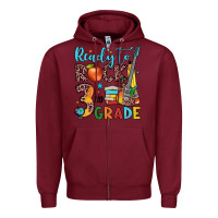 Burgundy ready to rock 3rd grade Zipper Hoodie - JahusDesignShop