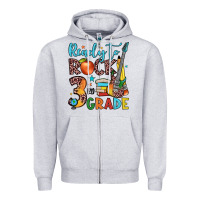 Heather Grey ready to rock 3rd grade Zipper Hoodie - JahusDesignShop