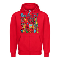 Red ready to rock 3rd grade Zipper Hoodie - JahusDesignShop