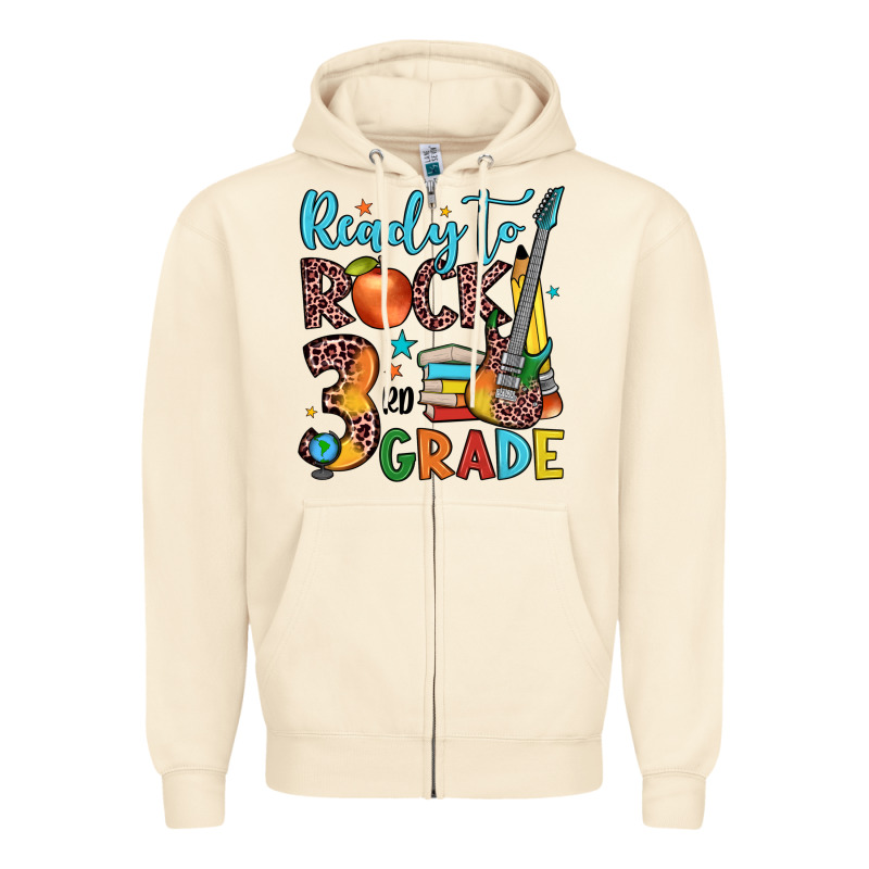 Ready To Rock 3rd Grade Zipper Hoodie by JahusDesignShop | Teevron