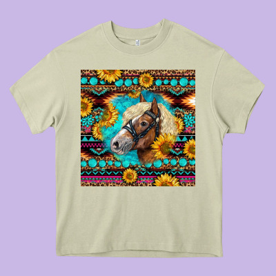 Haflinger Horse Aztec Heavy Core Tee Designed By Lillyallendesigns