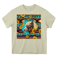 Mossy Haflinger Horse Aztec Heavy Core Tee - LillyAllenDesigns