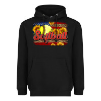 Black Western American Flag Softball Heavyweight Hoodie - LillyAllenDesigns