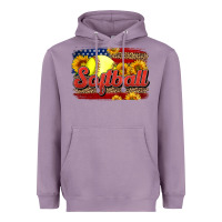 Lavender Western American Flag Softball Heavyweight Hoodie - LillyAllenDesigns