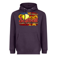 Plum Western American Flag Softball Heavyweight Hoodie - LillyAllenDesigns