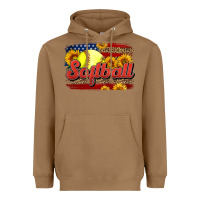 Toasted Coconut Western American Flag Softball Heavyweight Hoodie - LillyAllenDesigns