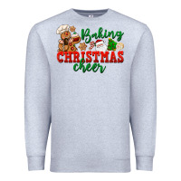 Heather Grey Baking Christmas cheer Premium Sweatshirt - NancyCooperArtShop