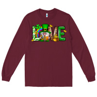 Burgundy Love st. patricks day Long Sleeve Tee - Neo Western