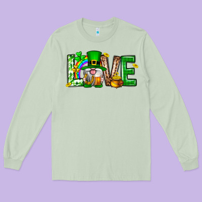 Love St. Patricks Day Long Sleeve Tee Designed By Neo Western