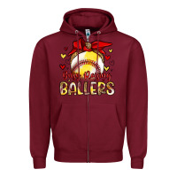 Burgundy busy raising ballers Zipper Hoodie - Artiststas