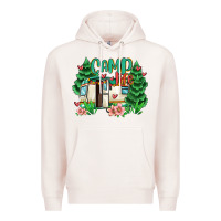 Pale Pink camp life Premium Hoodie - MaliasSmallBusiness