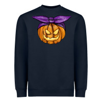 Navy Jack O' Lantern Halloween Pumpkin Heavyweight Sweatshirt - RanaPortraitStore