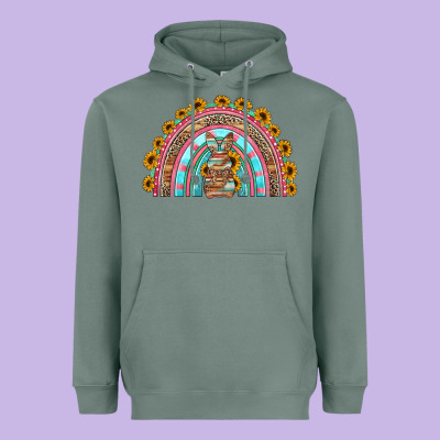 Western Easter Rainbow Heavyweight Hoodie Designed By Jasminsmagicworld