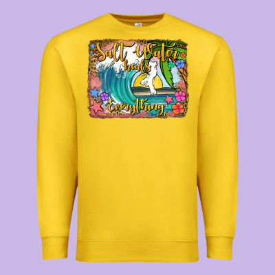 Salt Water Heals Everything Premium Sweatshirt Designed By Jasminsmagicworld