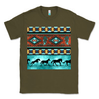 Army Green native american aztec seamless pattern Classic Tee - BundleAndBundleShop