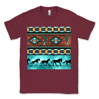 Burgundy native american aztec seamless pattern Classic Tee - BundleAndBundleShop