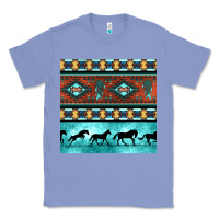 Colony Blue native american aztec seamless pattern Classic Tee - BundleAndBundleShop