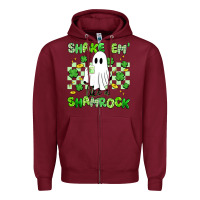 Burgundy shake em' like a shamrock Zipper Hoodie - Artiststas