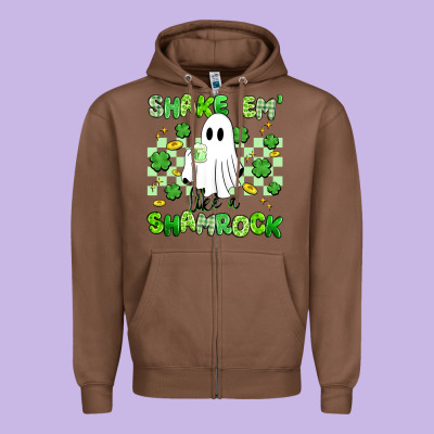 Shake Em' Like A Shamrock Zipper Hoodie Designed By Artiststas