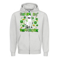 Dove Grey shake em' like a shamrock Zipper Hoodie - Artiststas