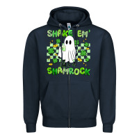 Navy shake em' like a shamrock Zipper Hoodie - Artiststas