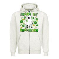 Oatmeal Heather shake em' like a shamrock Zipper Hoodie - Artiststas