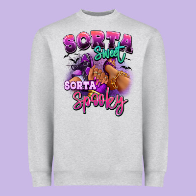 Heavyweight Sweatshirt Sorta sweet sorta spooky sneaker and heel afro wom