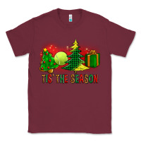 Burgundy tis the season christmas with tennis ball and tree cookie Classic Tee - FaDigitalArtStudio