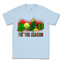 Dusty Blue tis the season christmas with tennis ball and tree cookie Classic Tee - FaDigitalArtStudio