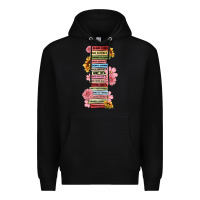 Black floral books Premium Hoodie - MaliasSmallBusiness