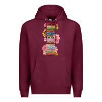Burgundy floral books Premium Hoodie - MaliasSmallBusiness