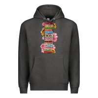 Charcoal Heather floral books Premium Hoodie - MaliasSmallBusiness