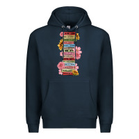 Navy floral books Premium Hoodie - MaliasSmallBusiness