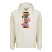 Oatmeal Heather floral books Premium Hoodie - MaliasSmallBusiness