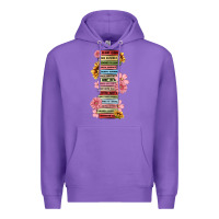 Purple floral books Premium Hoodie - MaliasSmallBusiness