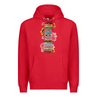 Red floral books Premium Hoodie - MaliasSmallBusiness